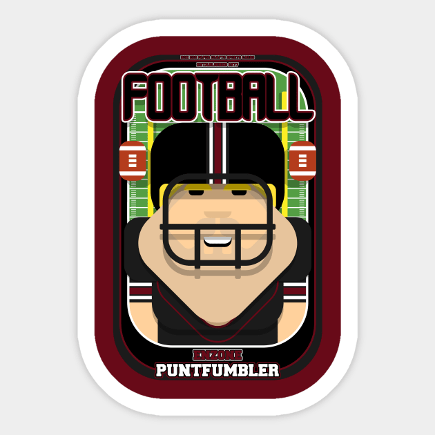 American Football Black and Maroon - Enzone Puntfumbler - Sven version Sticker by Boxedspapercrafts